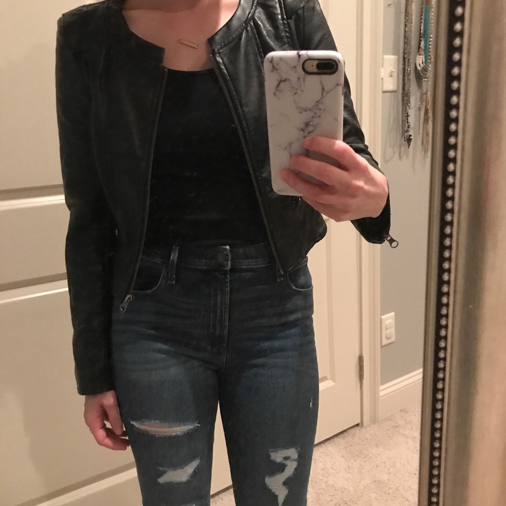 French Connection vegan leather jacket